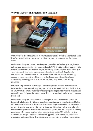 why is website maintenance so valuable