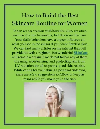 how to build the best skincare routine for women