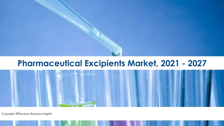 pharmaceutical excipients market 2021 2027