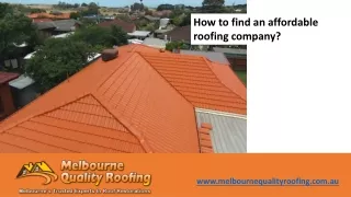 How to find an affordable roofing company