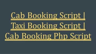 cab booking script taxi booking script