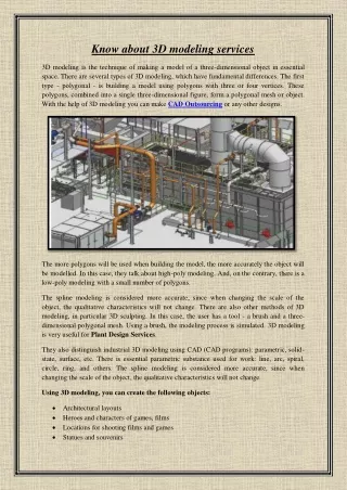 know about 3d modeling services