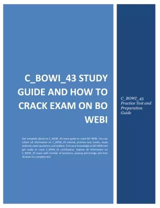 C_BOWI_43 Study Guide and How to Crack Exam on SAP BO WEBI