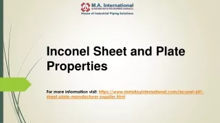 inconel sheet and plate properties