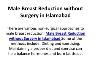Male Breast Reduction without Surgery in Islamabad