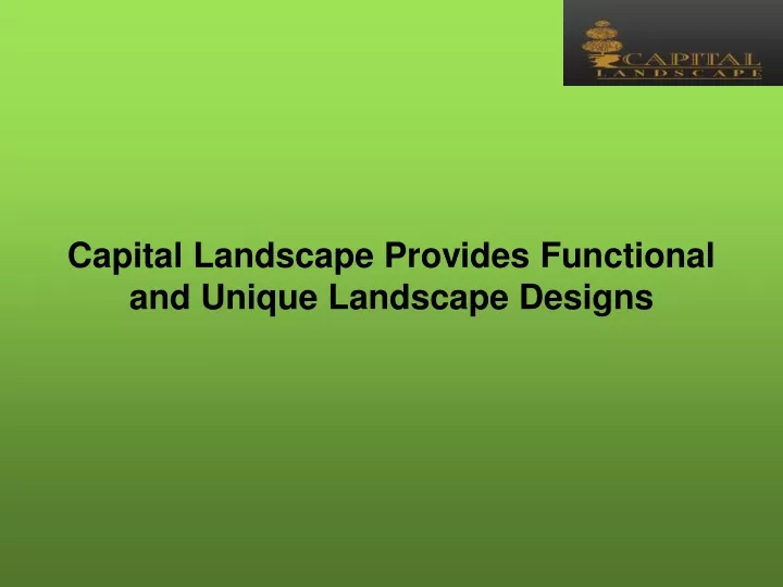 capital landscape provides functional and unique
