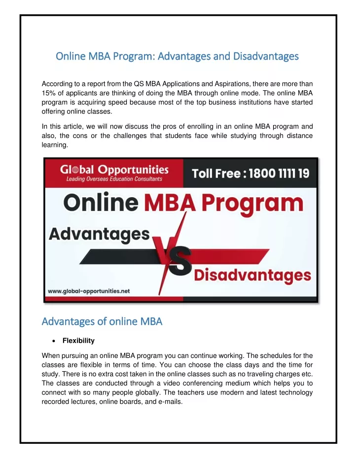 online mba program online mba program advantages