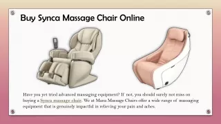 Buy Synca Massage Chair Online
