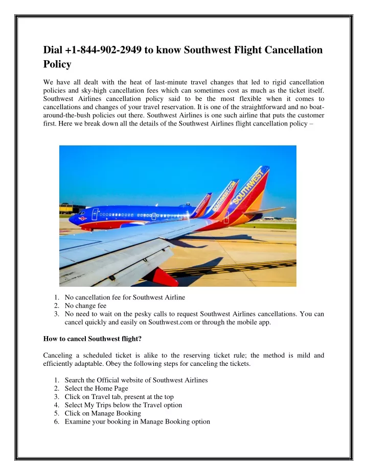 dial 1 844 902 2949 to know southwest flight