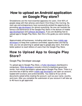 how to upload an android application on google
