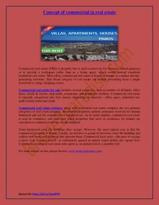 concept of commercial in real estate