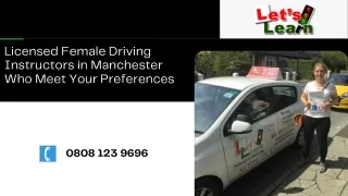 Licensed Female Driving Instructors and Certified Driving Instructors Manchester