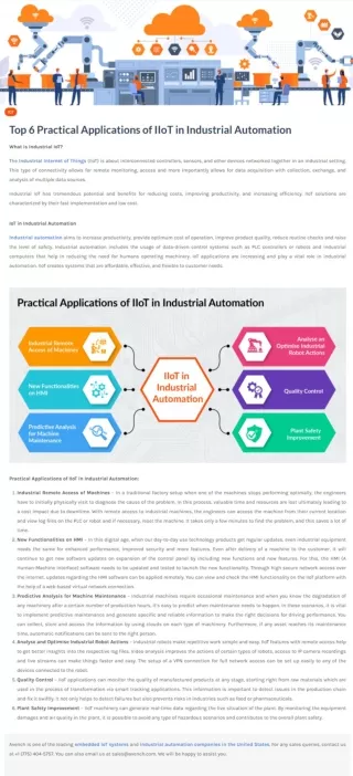 Top 6 Practical Applications of IIoT in Industrial Automation