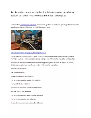 San Sebastian - anuncios clasificados de instrumentos de música y equipos de sonido - instrumentos musicales - bedpage.e
