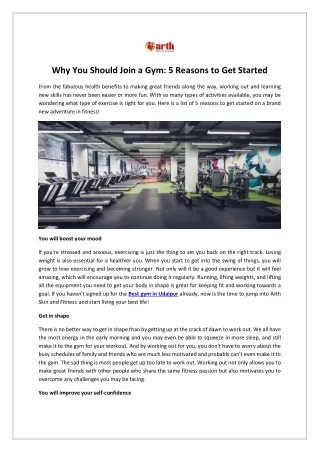 Why You Should Join a Gym 5 Reasons to Get Started