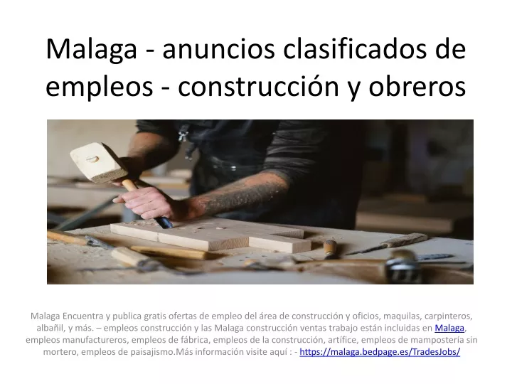 malaga anuncios clasificados de empleos construcci n y obreros