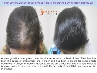 The Needs and Cost of Female Hair Transplant in Bhubaneswar