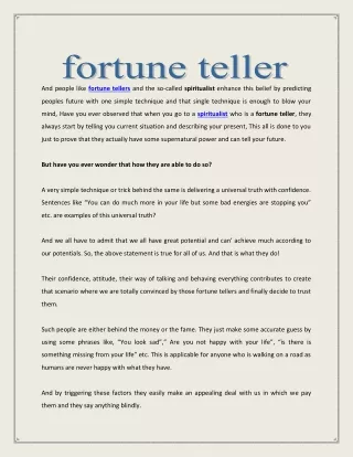 fortune teller