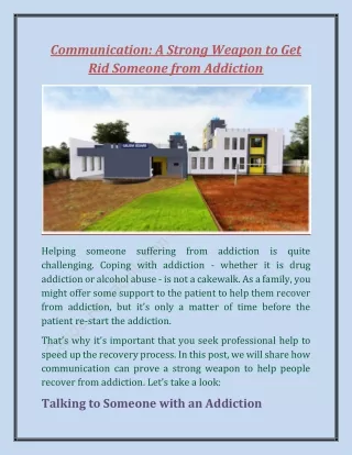 communication a strong weapon to get rid someone