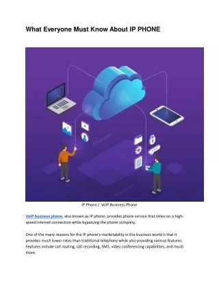 What Everyone Must Know About IP PHONE