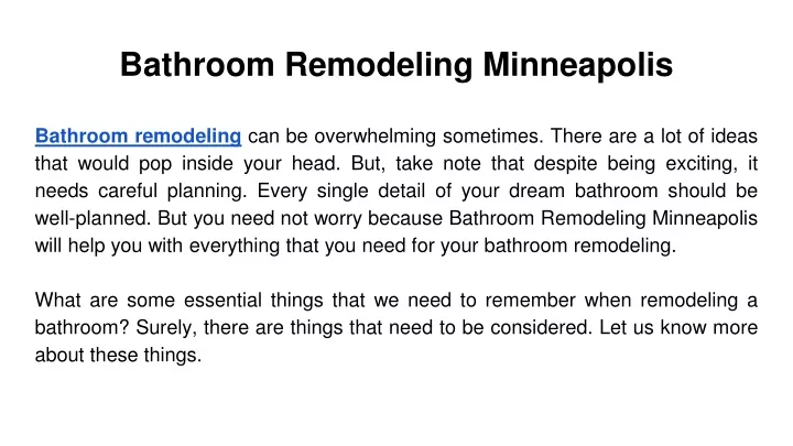 bathroom remodeling minneapolis