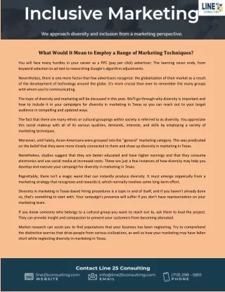 what would it mean to employ a range of marketing