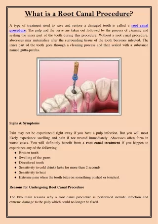 what is a root canal procedure