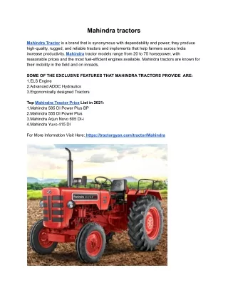 mahindra tractors