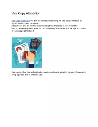 Visa Copy Attestation