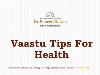 Vastu tips for health