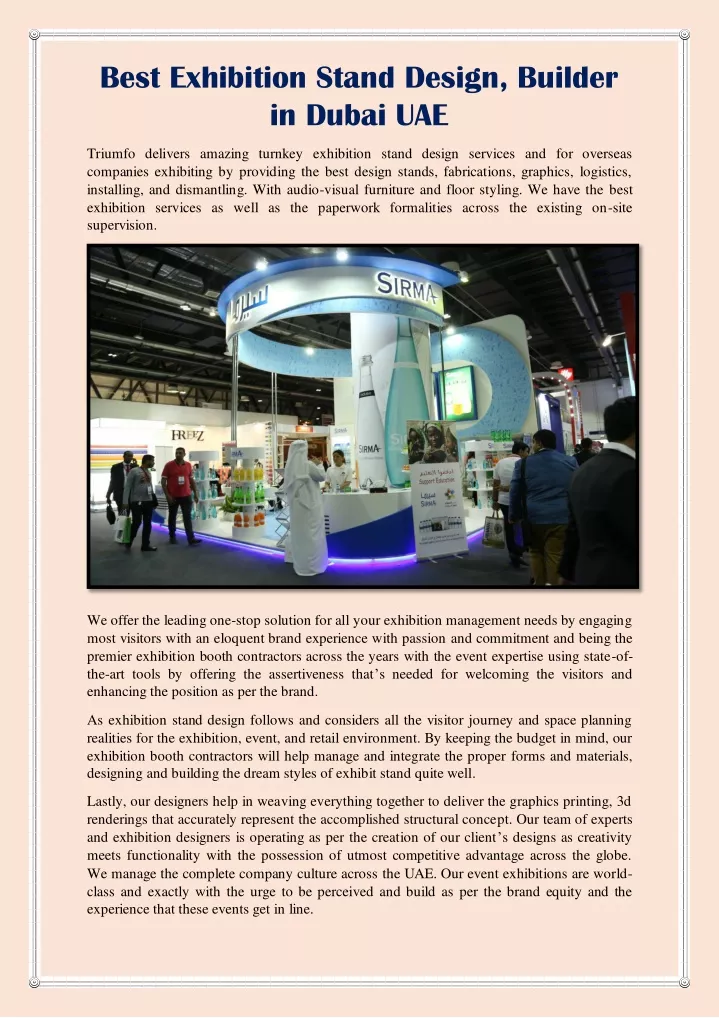 best exhibition stand design builder in dubai uae