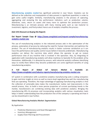 manufacturing analytics market has significant