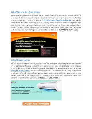 Godrej Microwave Oven Repair Mumbai