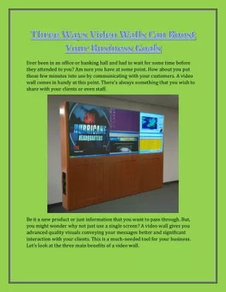 Three Ways Video Walls Can Boost Your Business Goals