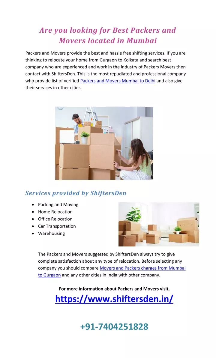are you looking for best packers and movers