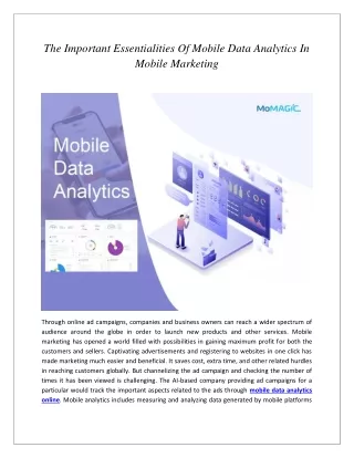 the important essentialities of mobile data