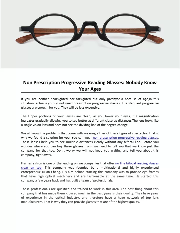 non prescription progressive reading glasses