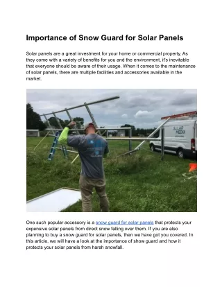 Importance of Snow Guard for Solar Panels.docx