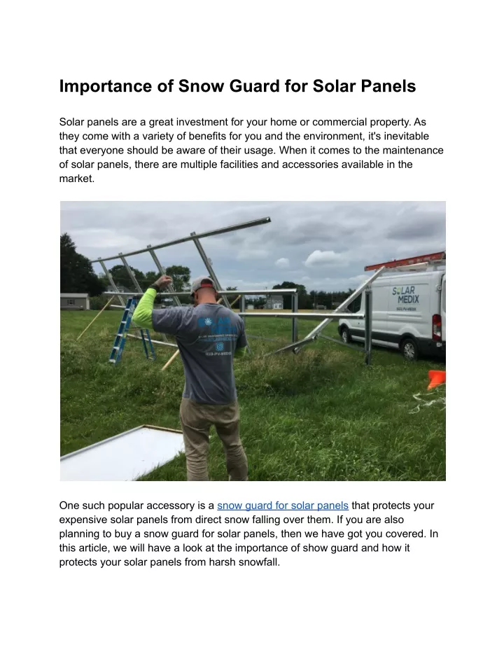 importance of snow guard for solar panels