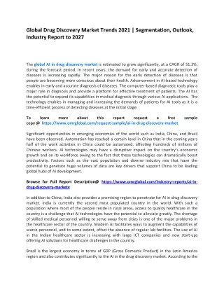 global drug discovery market trends 2021