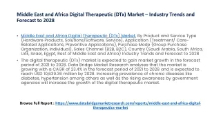 Middle East and Africa Digital Therapeutic (DTx) Market