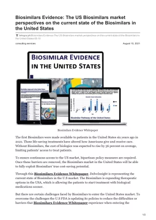 biosimilars evidence the us biosimilars market