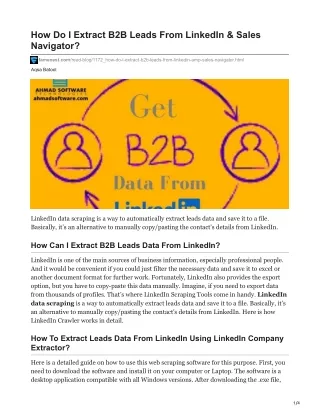 how do i extract b2b leads from linkedin sales