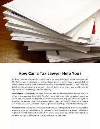 How Can a Tax Lawyer Help You
