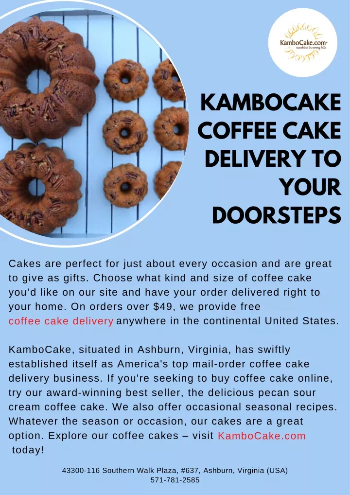 kambocake coffee cake delivery to