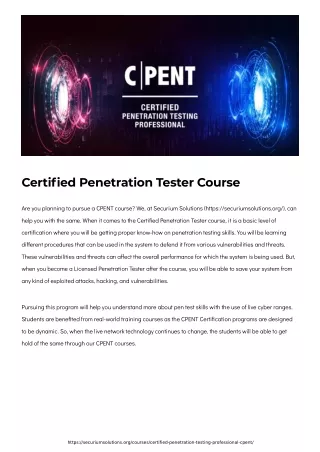 Certified Penetration Tester