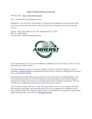 amherst national moving and storage