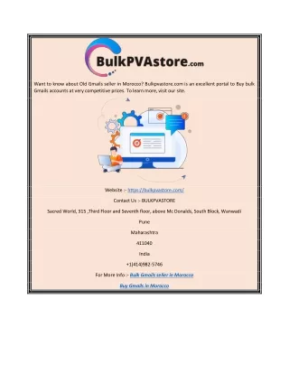 want to know about old gmails seller in morocco