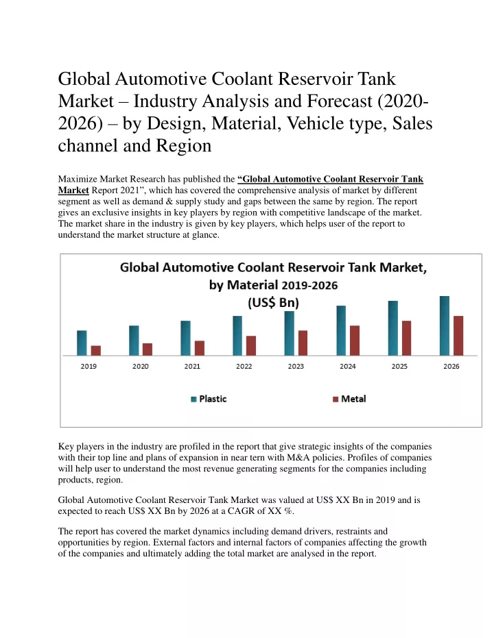 global automotive coolant reservoir tank market