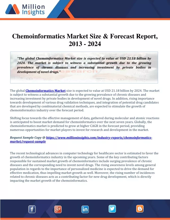 chemoinformatics market size forecast report 2013